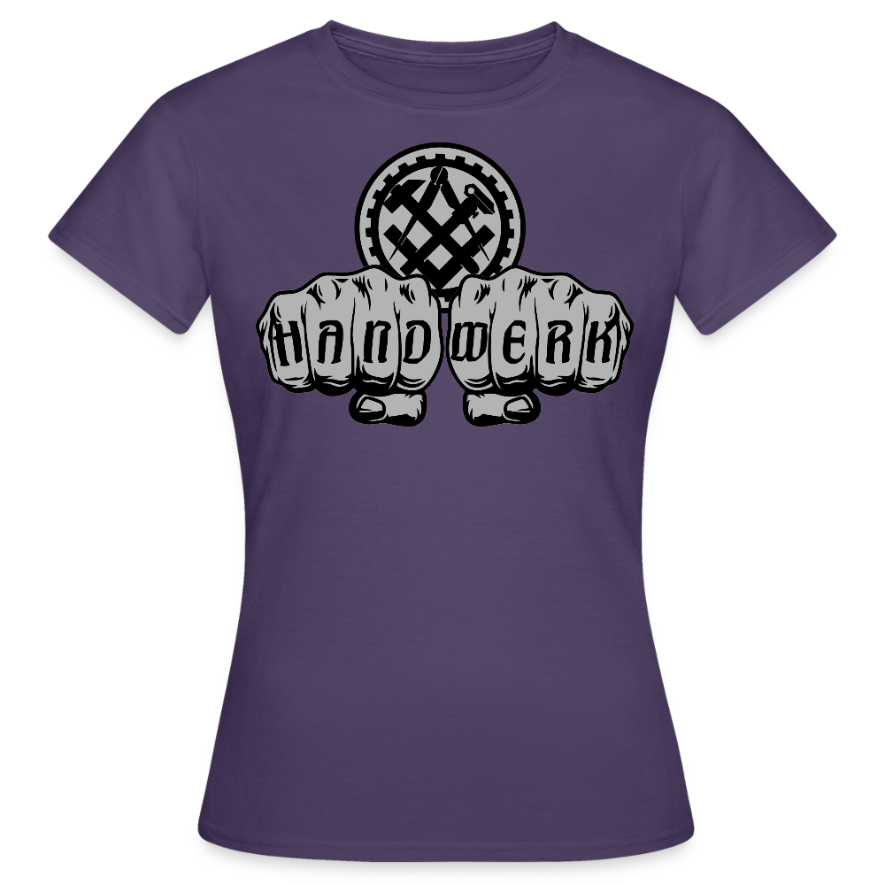 Frauen T-Shirt "Mechaniker" Dunkellila Frauen T-Shirt