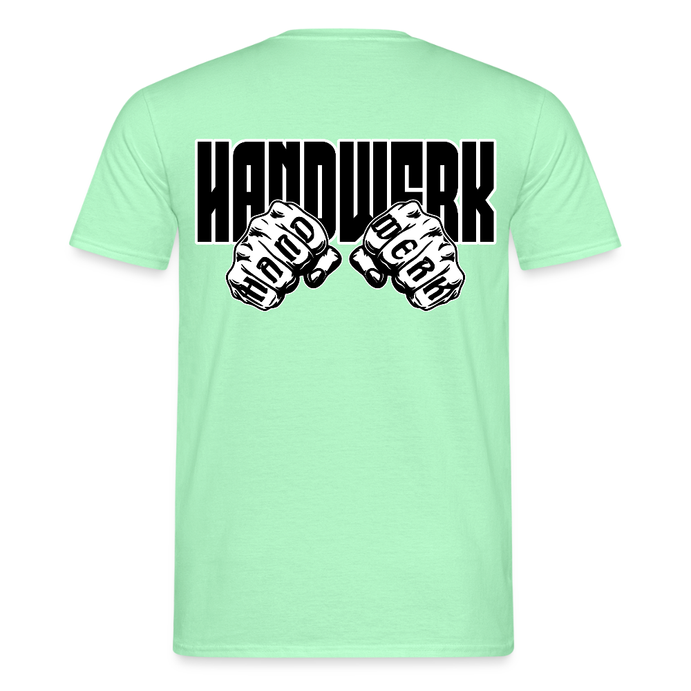 Unisex T-Shirt "Handwerk" (beidseitig bedruckt) Mintgrün Männer T-Shirt