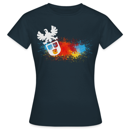 Frauen T-Shirt "Splash-Maler" Navy Frauen T-Shirt