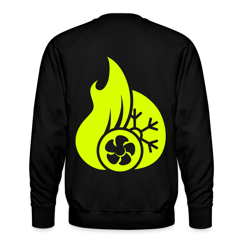 Unisex Premium Pullover "Klimatechniker" neongelb - Schwarz