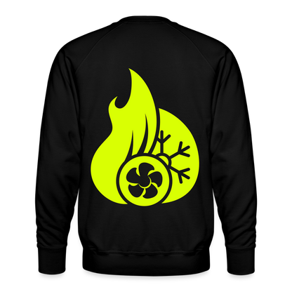 Unisex Premium Pullover "Klimatechniker" neongelb - Schwarz