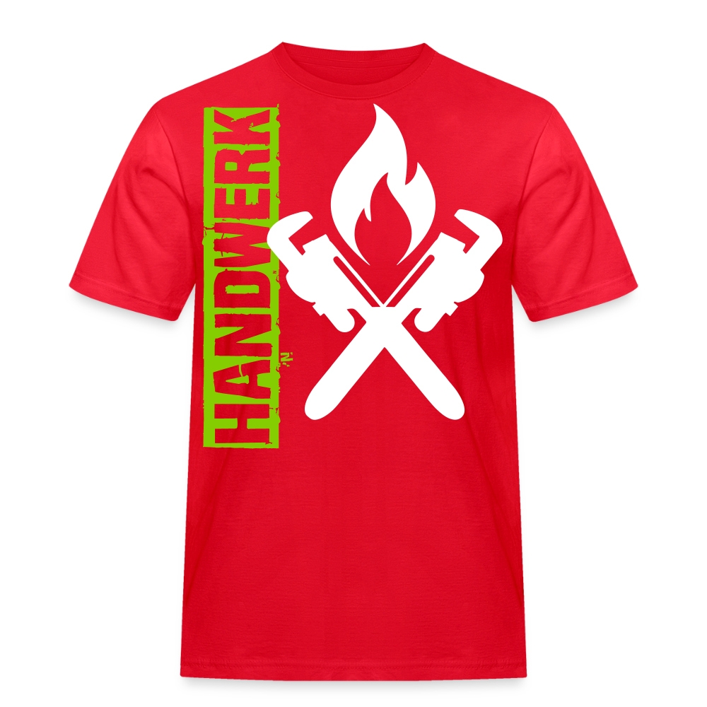 Unisex Workwear T-Shirt "Heizungsbauer" Rot Männer Workwear T-Shirt