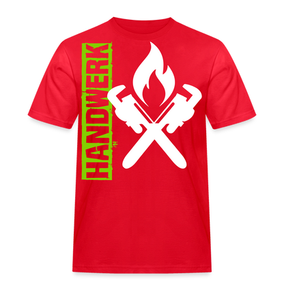 Unisex Workwear T-Shirt "Heizungsbauer" Rot Männer Workwear T-Shirt
