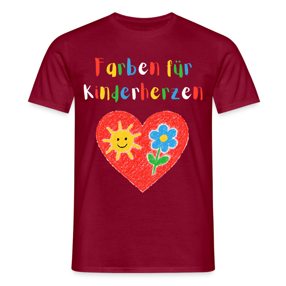 Unisex T-Shirt "Farben für Kinderherzen" Ziegelrot Männer T-Shirt