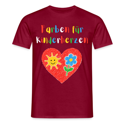 Unisex T-Shirt "Farben für Kinderherzen" Ziegelrot Männer T-Shirt