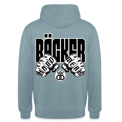 Unisex Hoodie "Bäcker" (beidseitig bedruckt) - Nebelblau