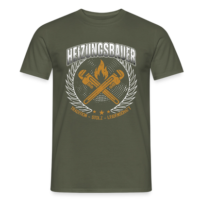 Unisex Heizungsbauer T-Shirt von Spreadconnect, bequemes Männer T-Shirt mit Tradition, schwarz mit Druck im Bild sichtbar