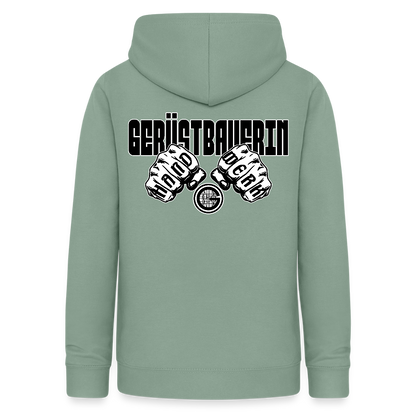 Frauen Hoodie "Gerüstbauerin" (beidseitig beruckt) - Graugrün