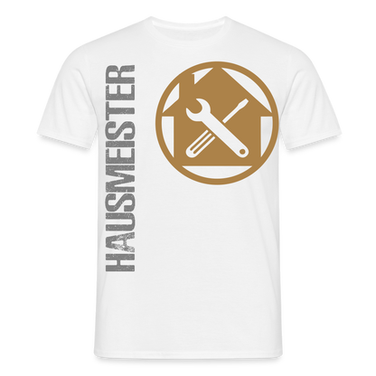 Unisex T-Shirt "Hausmeister" Weiß Männer T-Shirt