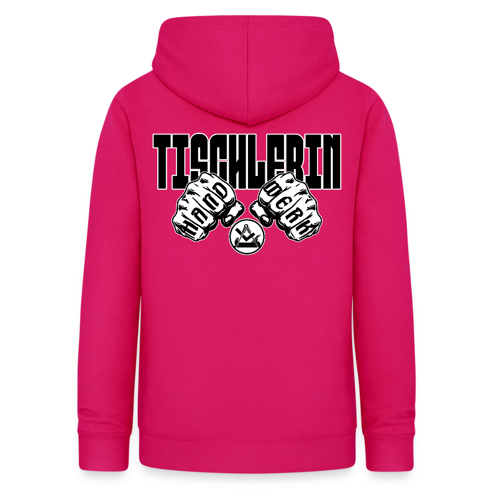 Frauen Hoodie "Tischlerin" (beidseitig beruckt) dunkles Pink Frauen Hoodie
