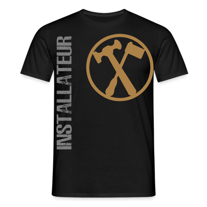Unisex T-Shirt "Installateur" Schwarz Männer T-Shirt