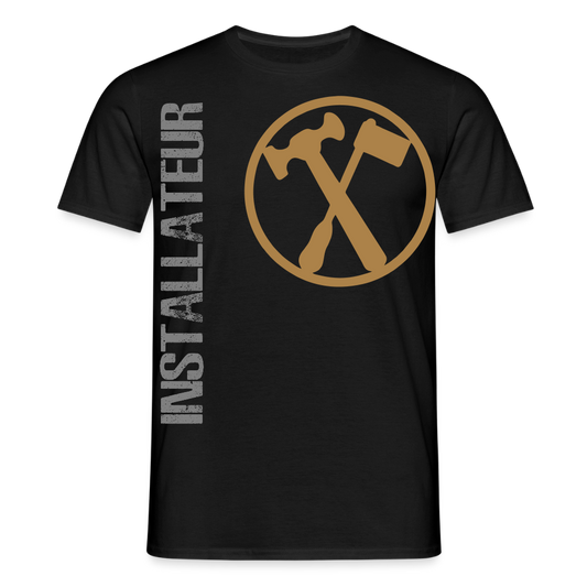 Unisex T-Shirt "Installateur" Schwarz Männer T-Shirt