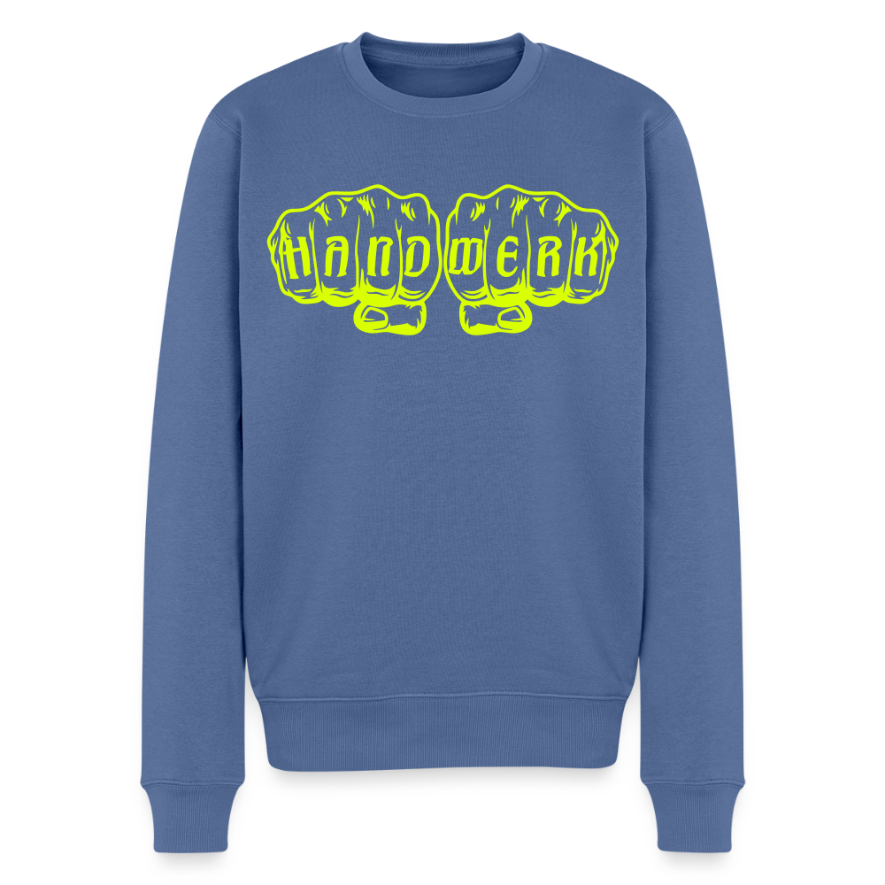 Unisex Premium Pullover "Schweisser" neongelb Taubenblau Männer Premium Pullover
