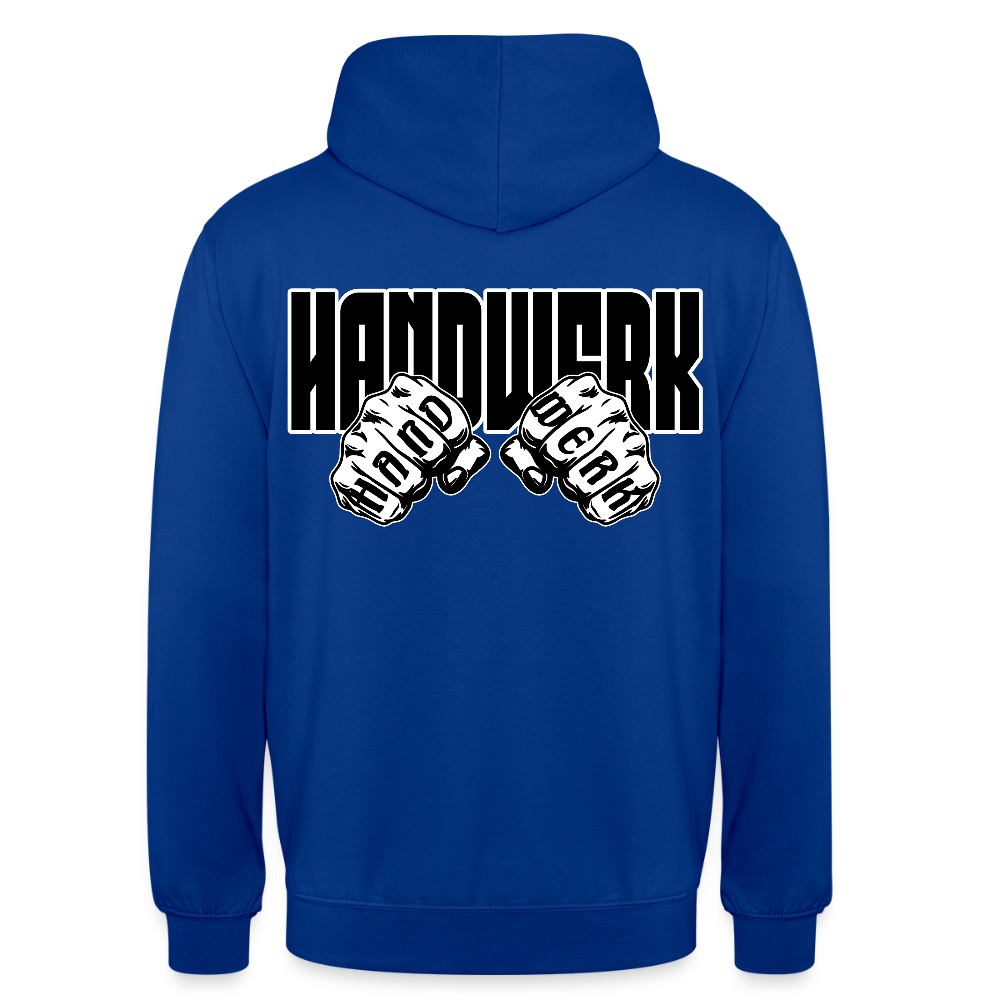 Unisex Hoodie "Handwerk" (beidseitig bedruckt) Royalblau Unisex Hoodie