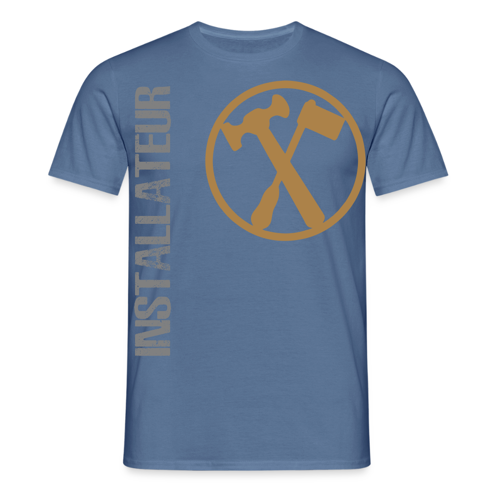Unisex T-Shirt "Installateur" Taubenblau Männer T-Shirt