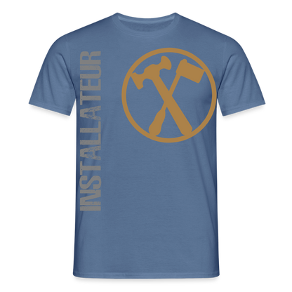 Unisex T-Shirt "Installateur" Taubenblau Männer T-Shirt