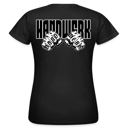 Frauen T-Shirt "Handwerk" (beidseitig bedruckt) Schwarz Frauen T-Shirt