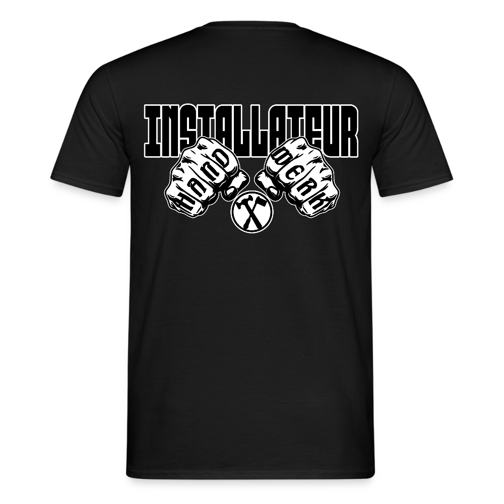 Unisex T-Shirt "Installateur" Schwarz Männer T-Shirt