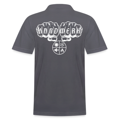 Männer Poloshirt "Isolierer" (hinten bedruckt) Anthrazit Männer Poloshirt