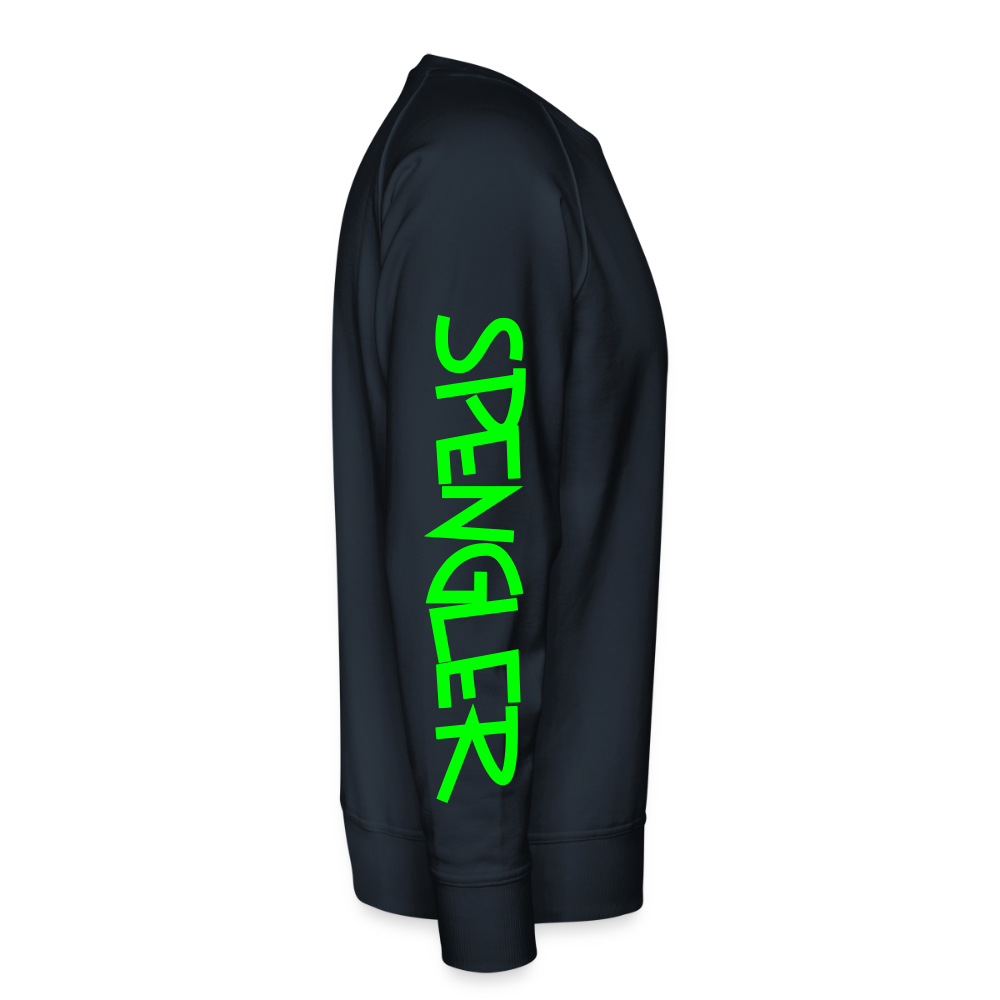 Unisex Premium Pullover "Spengler" neongrün - Navy