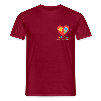 Unisex T-Shirt "Farben für Kinderherzen" (beidseitig bedruckt) Ziegelrot Männer T-Shirt