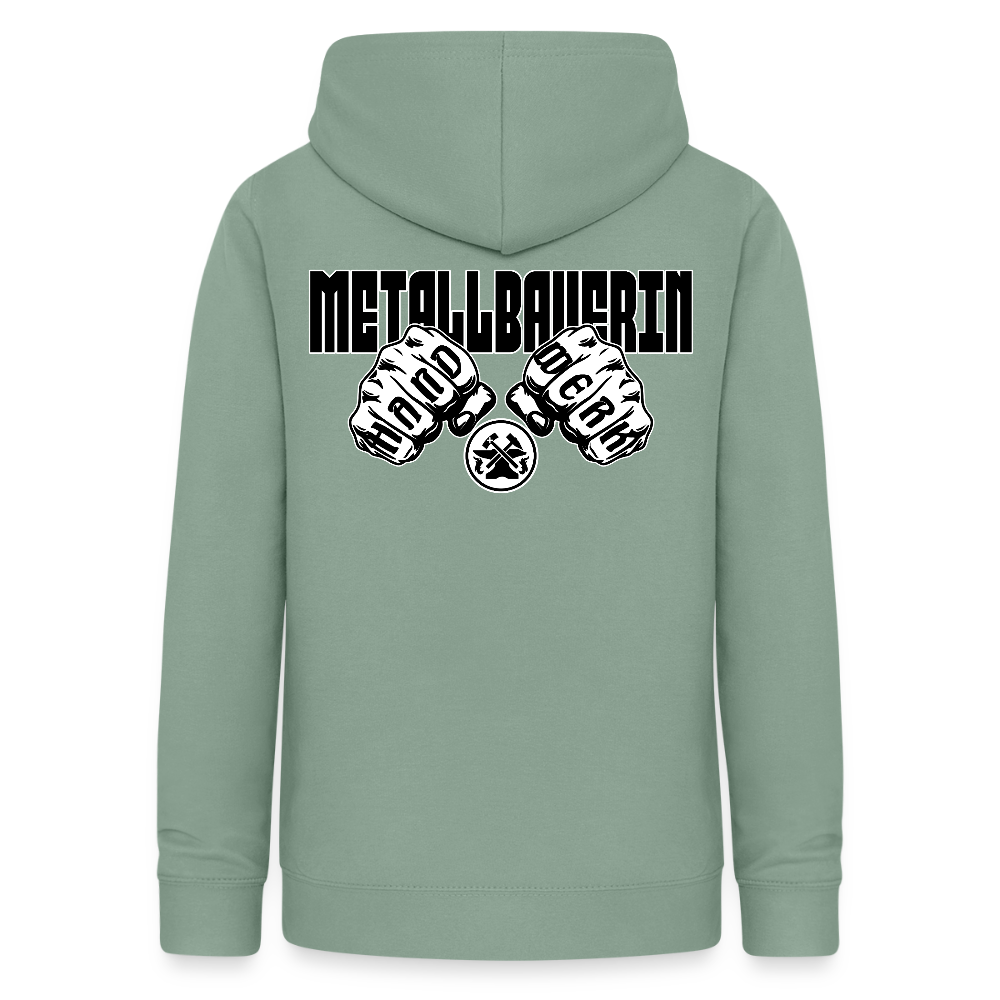 Frauen Hoodie "Metallbauerin" (beidseitig beruckt) Graugrün Frauen Hoodie