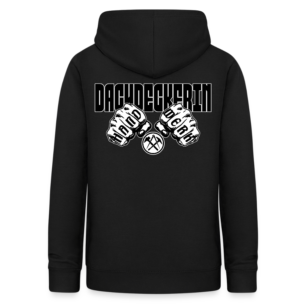 Frauen Hoodie "Dachdeckerin" (beidseitig beruckt) Schwarz Frauen Hoodie