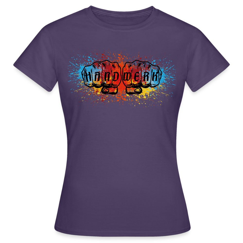 Frauen T-Shirt "Splash-Color" Dunkellila Frauen T-Shirt