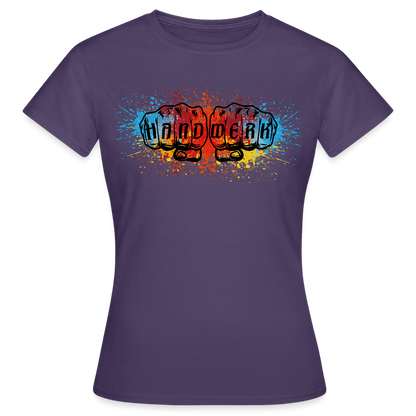 Frauen T-Shirt "Splash-Color" Dunkellila Frauen T-Shirt