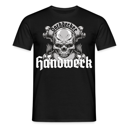 Unisex T-Shirt "Skull-Dachdecker" Schwarz Männer T-Shirt