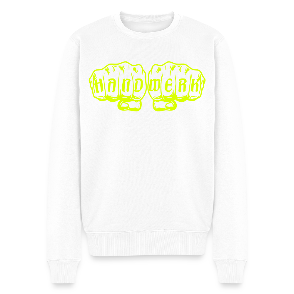 Unisex Premium Pullover "Schweisser" neongelb Weiß Männer Premium Pullover