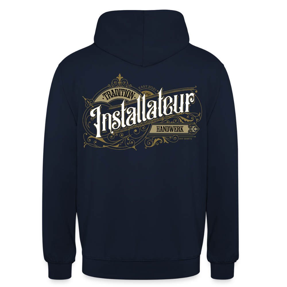 Unisex Hoodie "Installateur" Nostalgie Handwerk Navy Unisex Hoodie