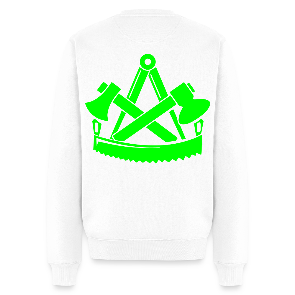 Unisex Premium Pullover "Zimmermann" neongrün Weiß Männer Premium Pullover