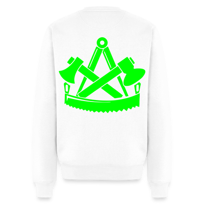 Unisex Premium Pullover "Zimmermann" neongrün Weiß Männer Premium Pullover