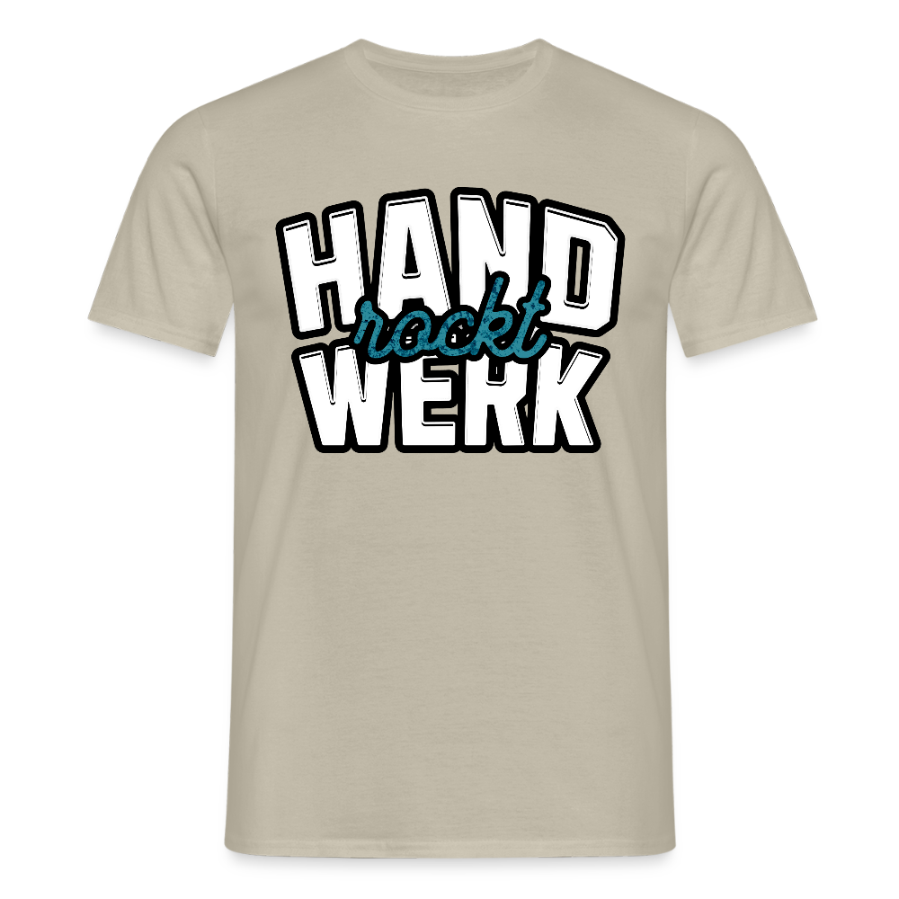 Unisex T-Shirt "Handwerk rockt" Sandbeige Männer T-Shirt