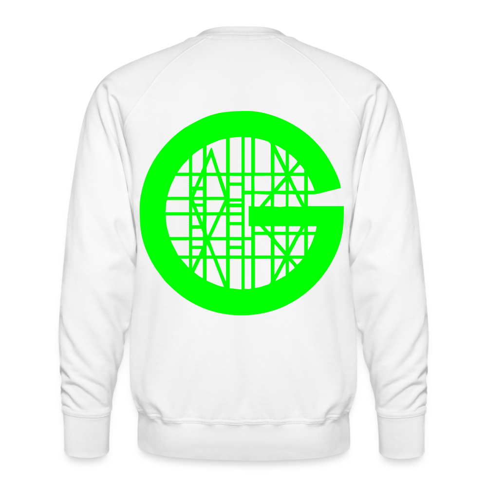 Unisex Premium Pullover "Gerüstbauer" neongrün - Weiß