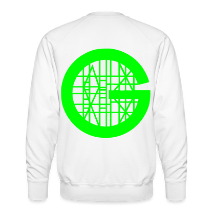 Unisex Premium Pullover "Gerüstbauer" neongrün - Weiß