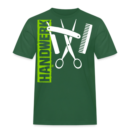 Unisex Workwear T-Shirt "Friseur" Flaschengrün Männer Workwear T-Shirt