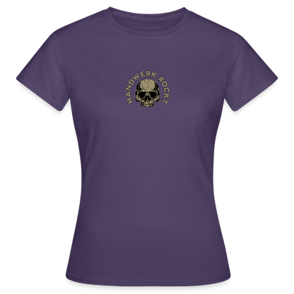 Frauen T-Shirt "Handwerk-Rockt" (beidseitig bedruckt) - Dunkellila