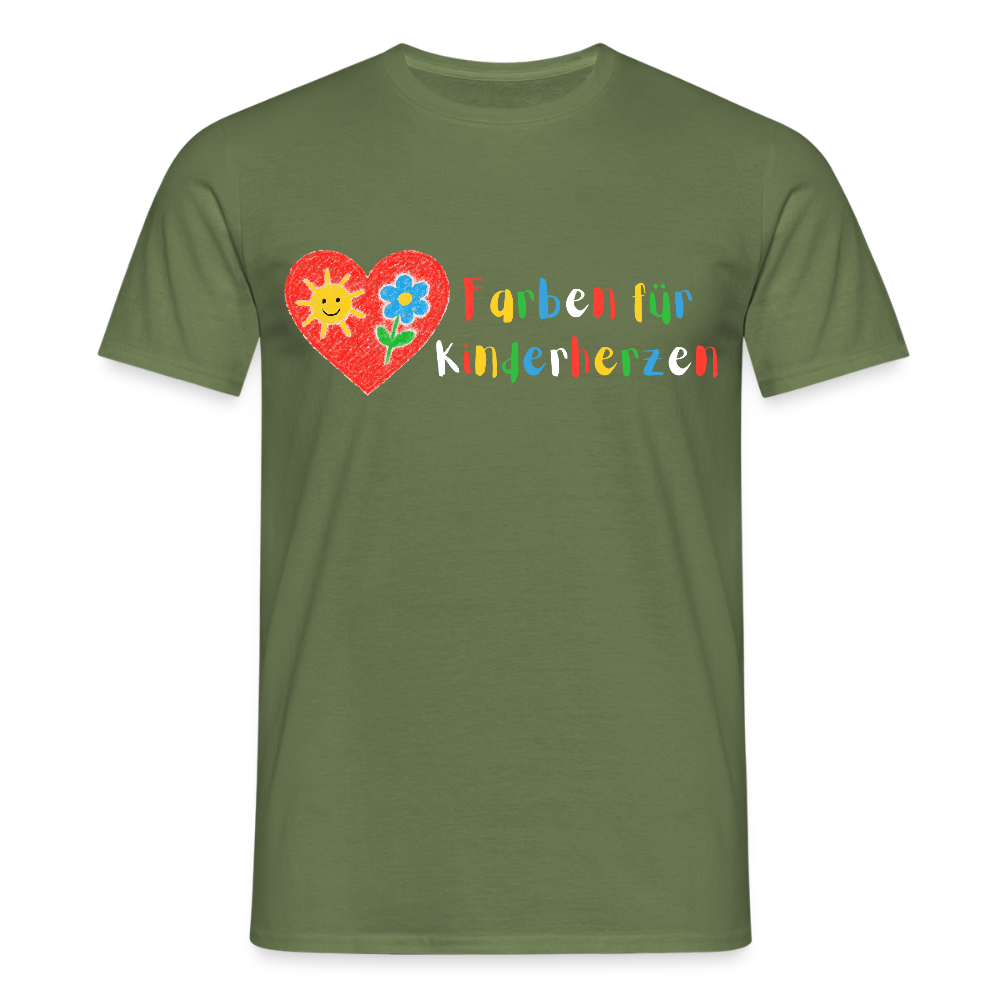 Unisex T-Shirt "Farben für Kinderherzen" Militärgrün Männer T-Shirt