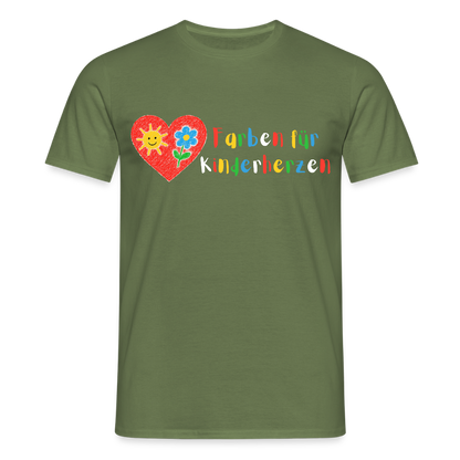 Unisex T-Shirt "Farben für Kinderherzen" Militärgrün Männer T-Shirt