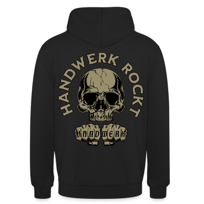Unisex Hoodie "Handwerk-Rockt" (beidseitig bedruckt) - Schwarz