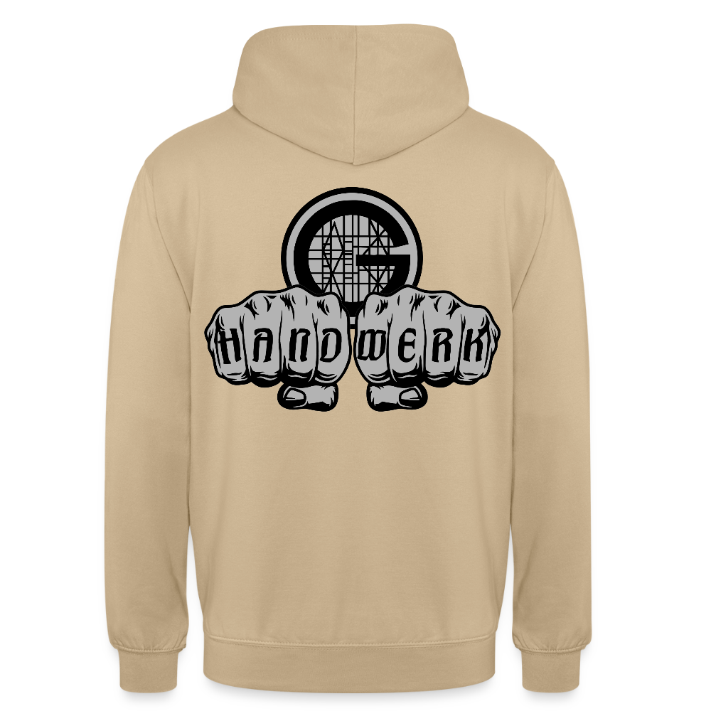 Unisex  Hoodie "Gerüstbauer" beidseitig bedruckt - Beige