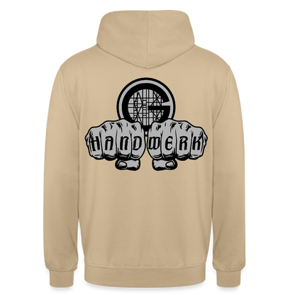 Unisex  Hoodie "Gerüstbauer" beidseitig bedruckt - Beige