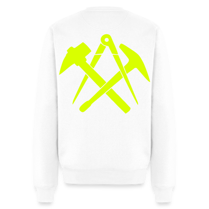 Unisex Premium Pullover "Dachdecker" neongelb Weiß Männer Premium Pullover