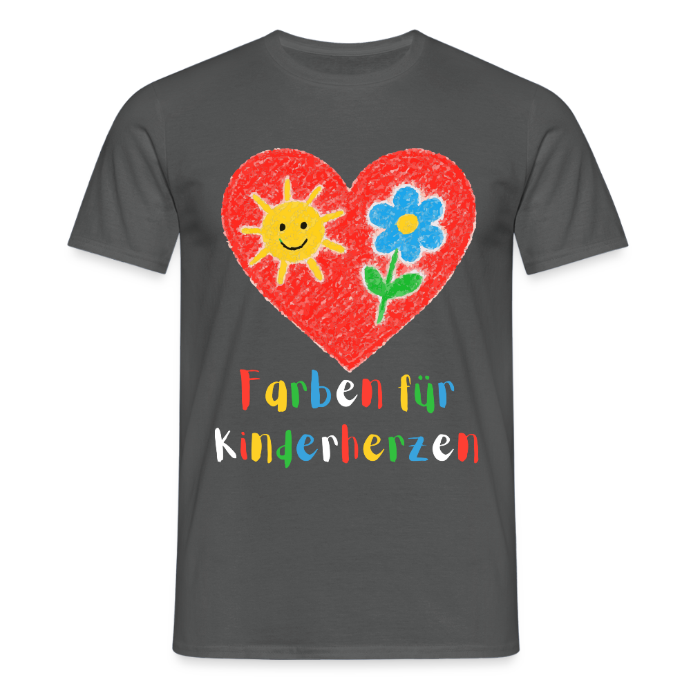 Unisex T-Shirt "Farben für Kinderherzen" Anthrazit Männer T-Shirt