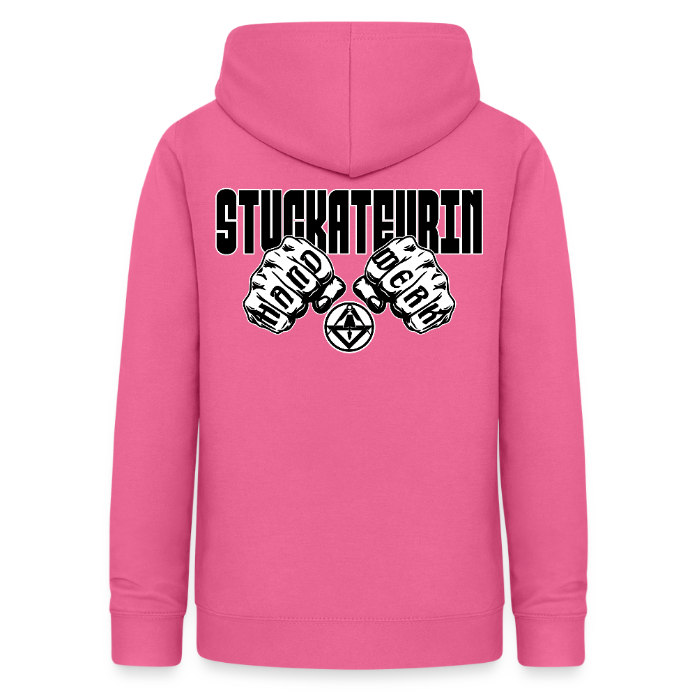 Frauen Hoodie "Stuckateurin" (beidseitig beruckt) Pink Frauen Hoodie