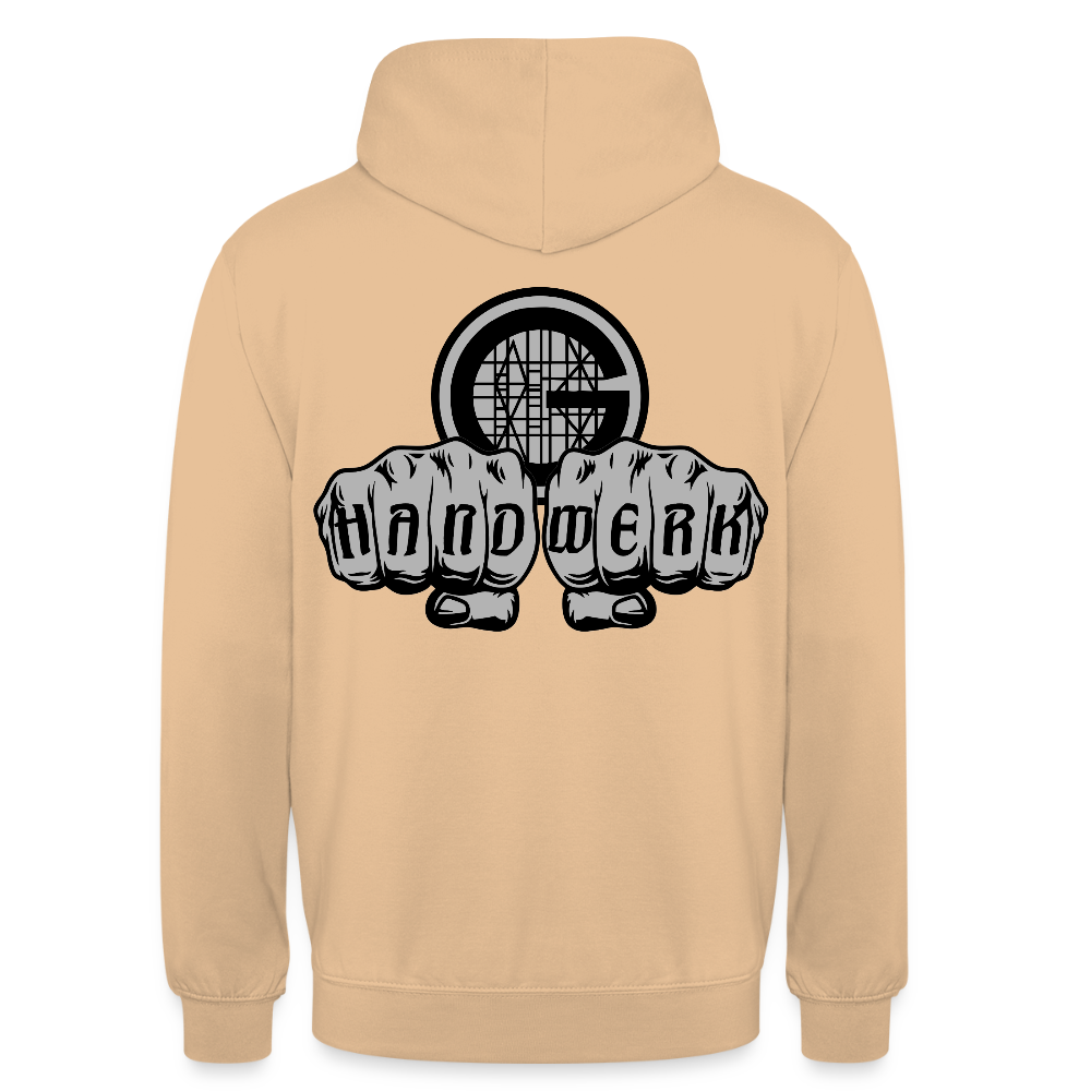 Unisex  Hoodie "Gerüstbauer" beidseitig bedruckt - Pfirsich