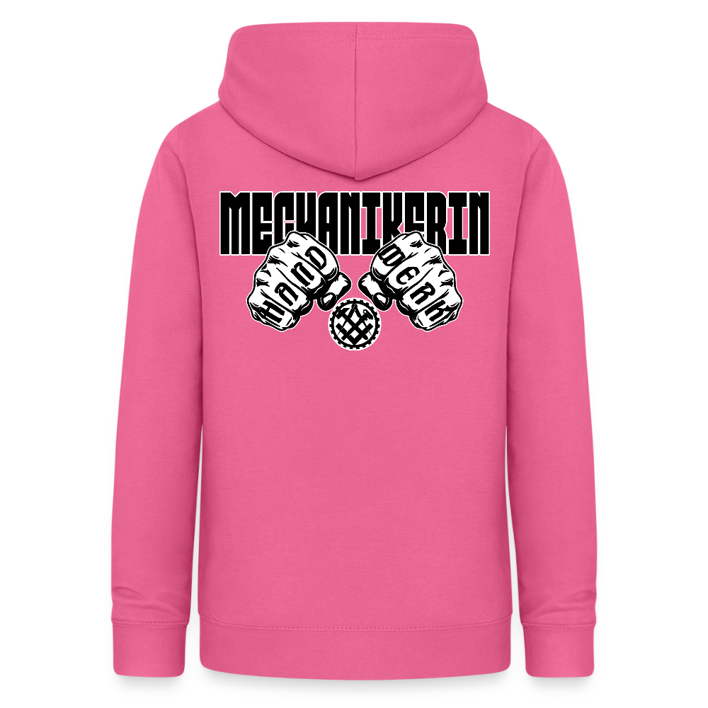 Frauen Hoodie "Mechanikerin" (beidseitig beruckt) Pink Frauen Hoodie