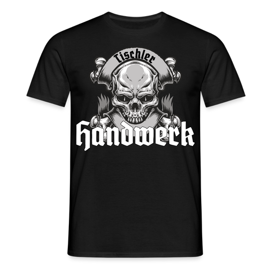 Unisex T-Shirt "Skull-Tischler" Schwarz Männer T-Shirt